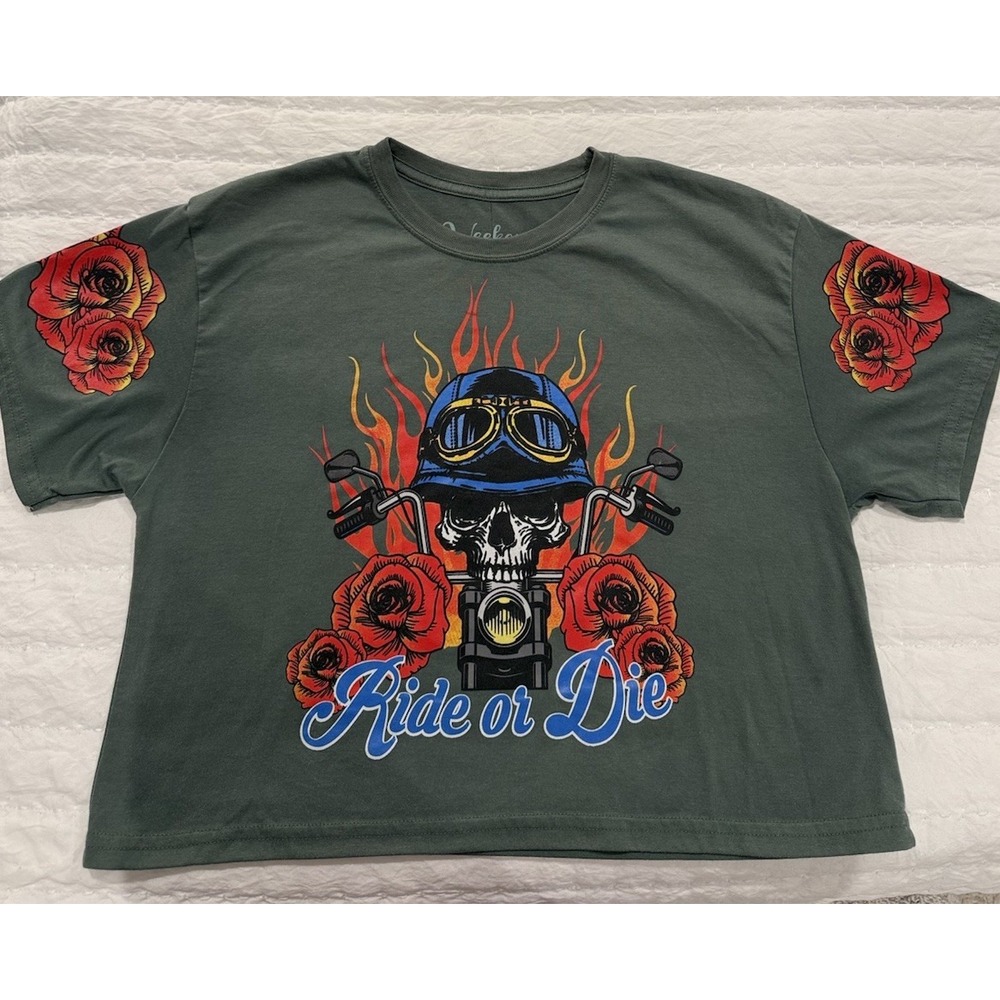 Women's Weekend Warrior Ride Or Die Graphic Crop Tee